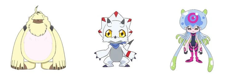 Angoramon Gammamon and Jellymon